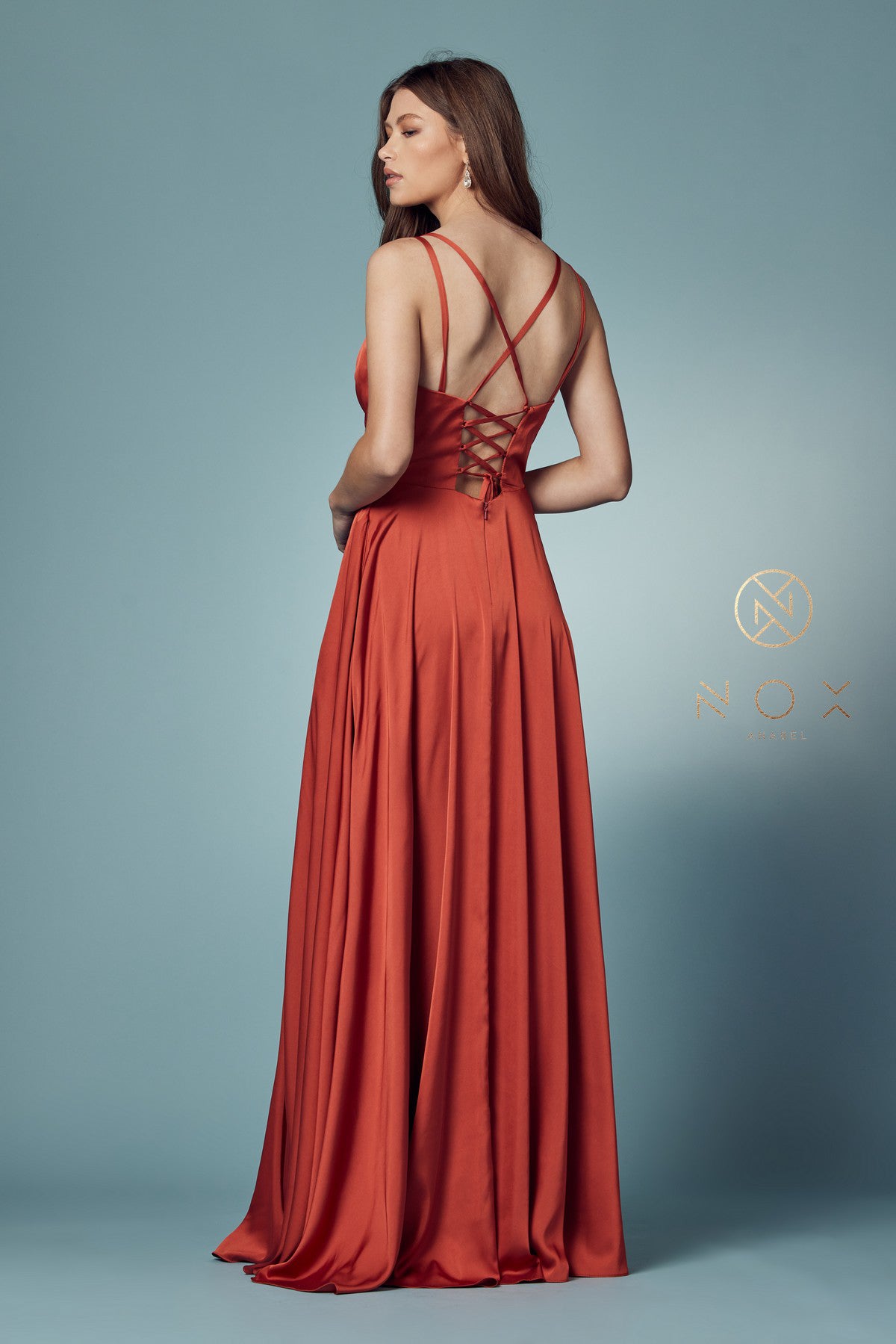 Double-Breasted Long Bridesmaid/Prom Dress w/High Slit-smcdress