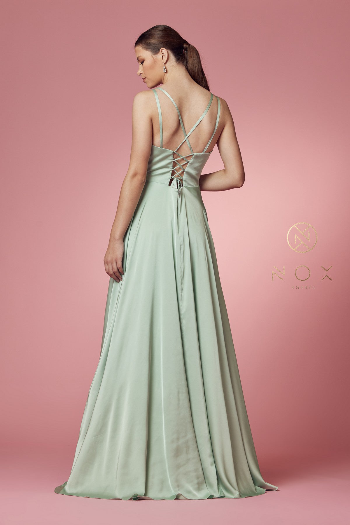 Double-Breasted Long Bridesmaid/Prom Dress w/High Slit-smcdress