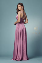 Double-Breasted Long Bridesmaid/Prom Dress w/High Slit-smcdress