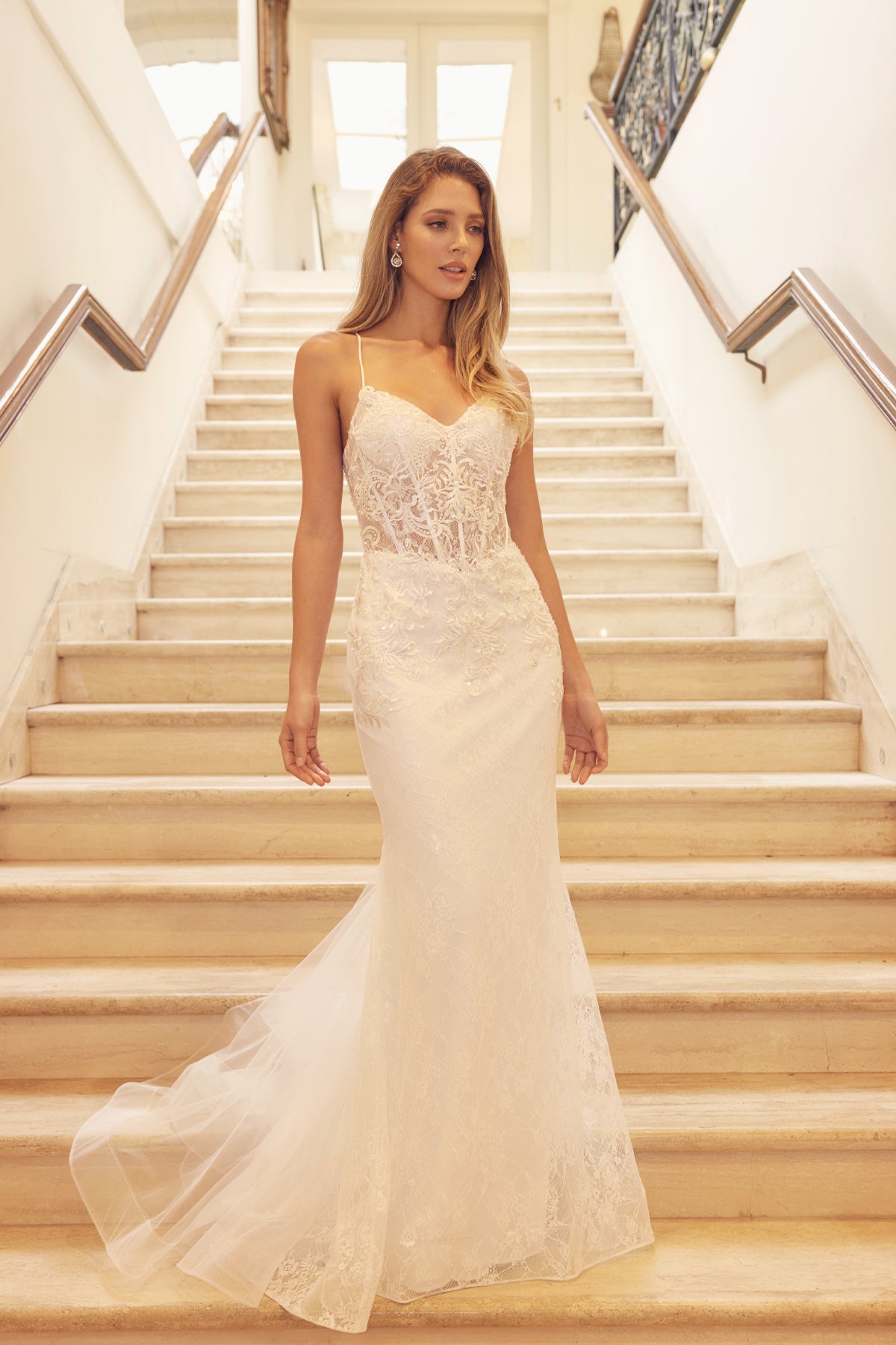 Embellished lace Mermaid wedding Dress-smcdress