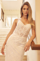 Embellished lace Mermaid wedding Dress-smcdress