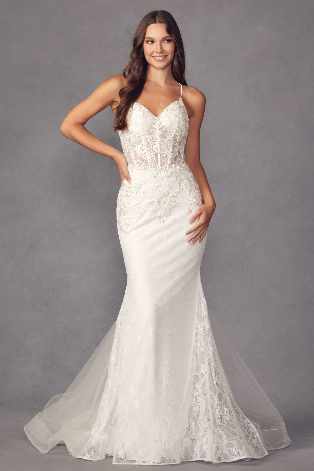 Embellished lace Mermaid wedding Dress-smcdress