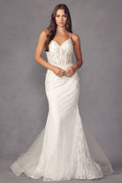 Embellished lace Mermaid wedding Dress-smcdress