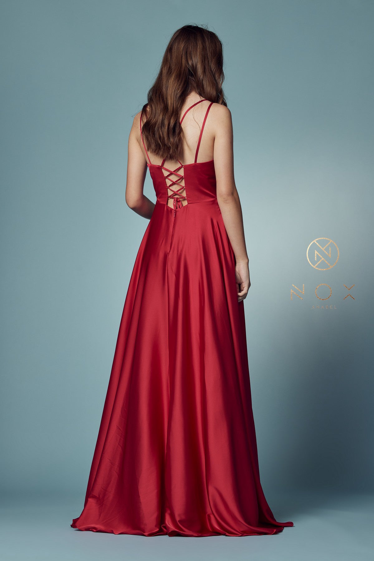 Double-Breasted Long Bridesmaid/Prom Dress w/High Slit-smcdress