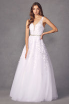 Floral appliques wedding gown-smcdress