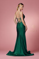 Jewel Side Slit Long Bridesmaid & Prom Dress-smcdress