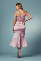 Cowl Neck Satin Open-Back Midi Prom Dress-smcdress