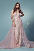 Blush light blue long prom dress alternative