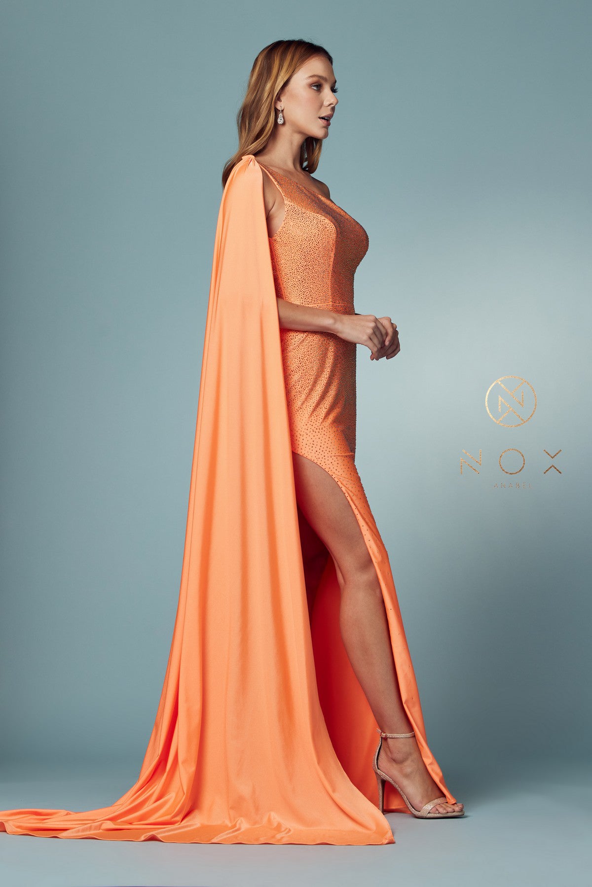 High-slit Embellished Jewel Long Dress-smcdress