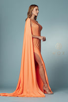 High-slit Embellished Jewel Long Dress-smcdress