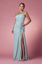 High Slit One Shoulder Dress-smcdress