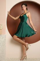 Fit & Flare Dress w/ Cowl Neckline-smcdress