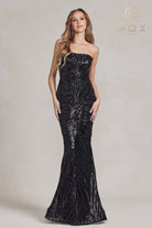 Sequin Mermaid Gown, One-Shoulder-smcdress