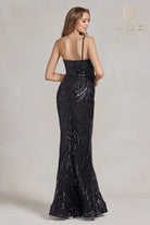 Sequin Mermaid Gown, One-Shoulder-smcdress