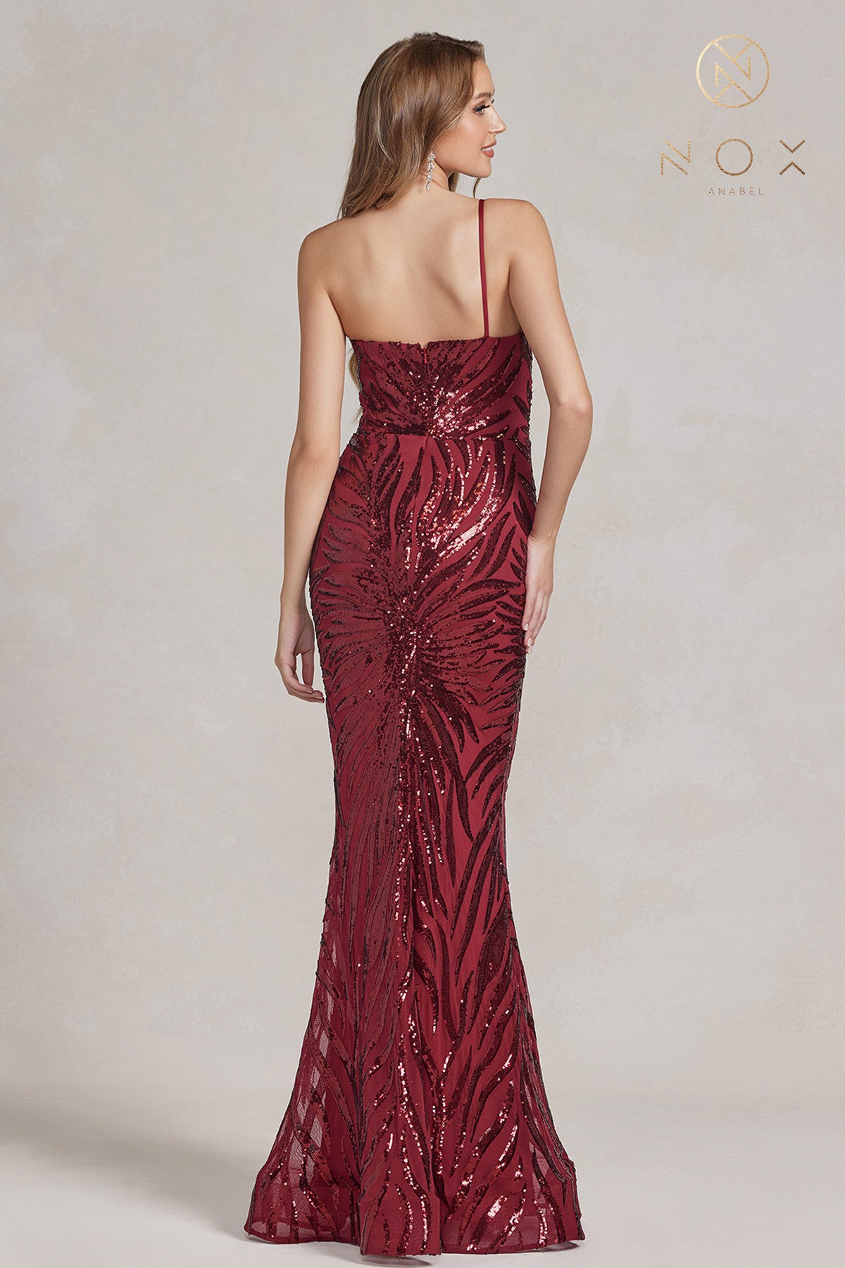 Sequin Mermaid Gown, One-Shoulder-smcdress