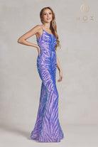 Sequin Mermaid Gown, One-Shoulder-smcdress