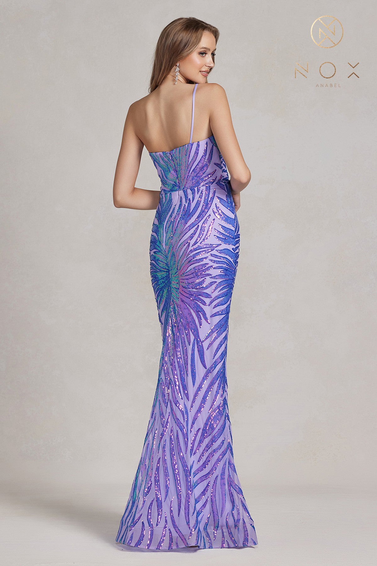 Sequin Mermaid Gown, One-Shoulder-smcdress