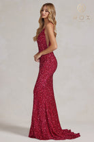 Sequin V-Back Mermaid Dress-smcdress