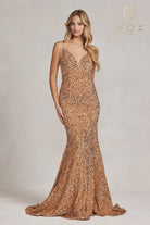 Sequin V-Back Mermaid Dress-smcdress