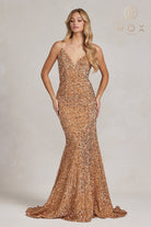 Sequin V-Back Mermaid Dress-smcdress