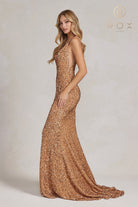 Sequin V-Back Mermaid Dress-smcdress