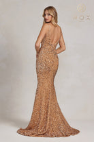 Sequin V-Back Mermaid Dress-smcdress