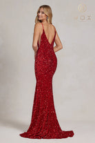 Sequin V-Back Mermaid Dress-smcdress