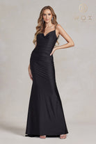 Cowl Neck Mermaid Dress w/ Open V-Back & Low Back-smcdress