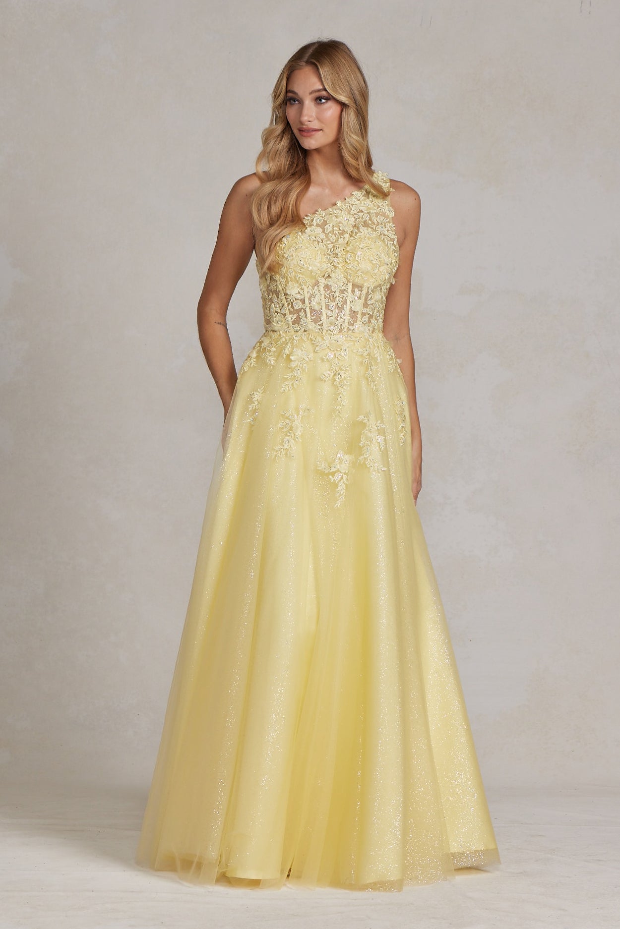 Embroidered A-Line Halter Prom Dress w/Open Back-smcdress