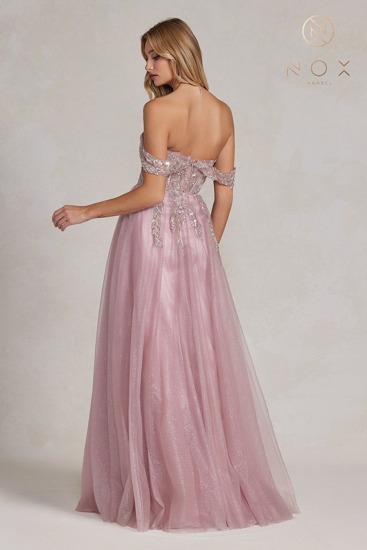 Off-Shoulder Skirt Long Prom Dress-smcdress