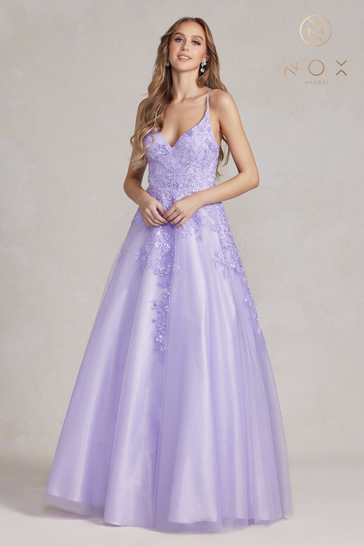 A-Line Lace Prom Dress w/Open Back & Embroidery-smcdress