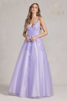 A-Line Lace Prom Dress w/Open Back & Embroidery-smcdress