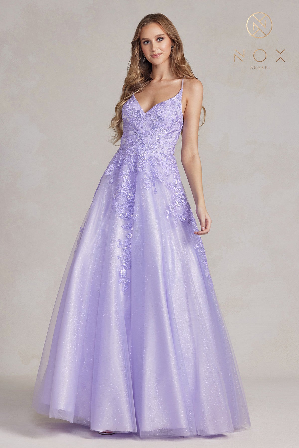 A-Line Lace Prom Dress w/Open Back & Embroidery-smcdress