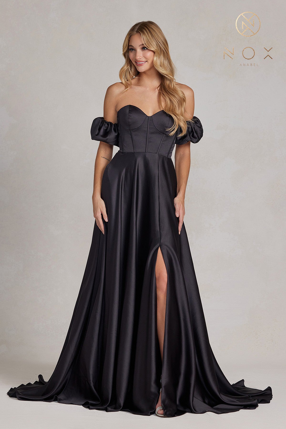 Satin Prom Dress: Strapless Sweetheart, Side Slit-smcdress