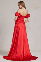 Satin Prom Dress: Strapless Sweetheart, Side Slit-smcdress