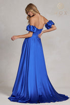 Satin Prom Dress: Strapless Sweetheart, Side Slit-smcdress