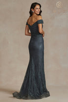 Embroidered Open-Back Lace Long MOB Dress-smcdress