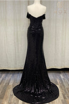 Off-Shoulder Sequin Prom Dress with Open Back-smcdress