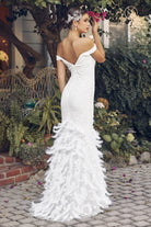 Off-Shoulder Sweetheart Long Wedding Dress-smcdress