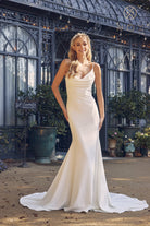 Satin Cowl Neck Mermaid Gown-smcdress