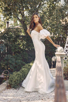 Off-Shoulder Mermaid Gown with Open Back-smcdress