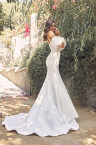 Off-Shoulder Mermaid Gown with Open Back-smcdress