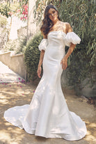 Off-Shoulder Mermaid Gown with Open Back-smcdress