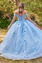 Off-shoulder floral Quince ball gown-smcdress