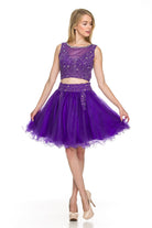 Lace Applique Two-Piece Dress-smcdress