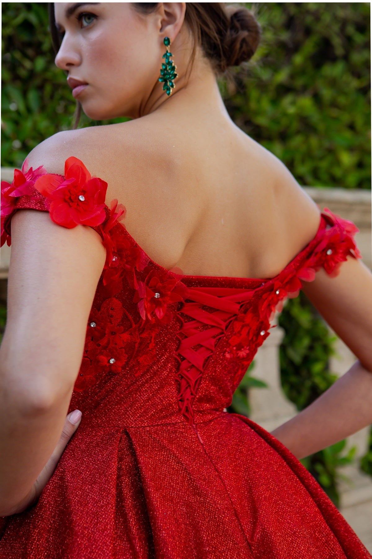 A-Line 3D Flowers Off Shoulder Short Cocktail Dress | SMCDress