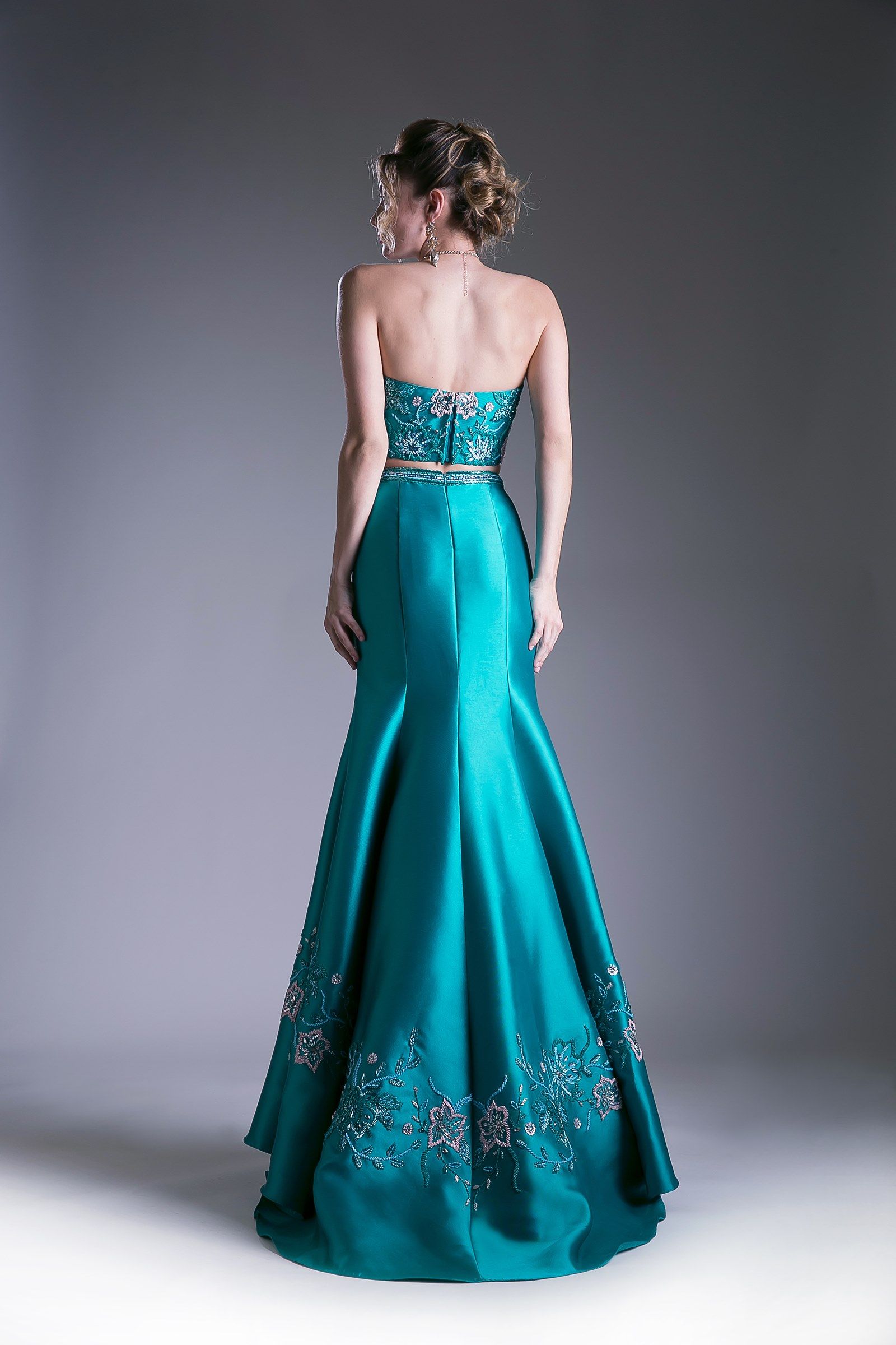 Beaded Satin Mermaid Gown-smcdress