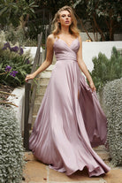 Layered Lace Mermaid Gown w/V-Neck & V-Back Bodice for Prom, Bridal & Gala Events-smcdress