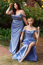 Cowl Neck Satin Prom & Bridesmaid gown—Vintage Retro Formal Curve Gala Dress-smcdress