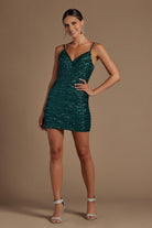Embroidered sequin short dress for homecoming & cocktail-smcdress